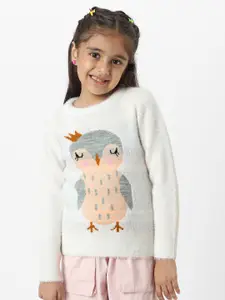 Nauti Nati Girls Self Design Full Sleeves Sweater