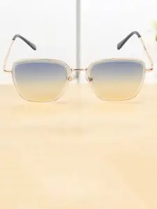 DressBerry Women Square Sunglasses Dress 5227 god blue pink-Blue-Pink