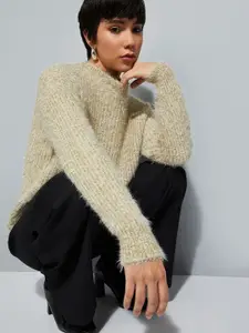 max Women Round Neck Long Sleeves Pullover Sweaters