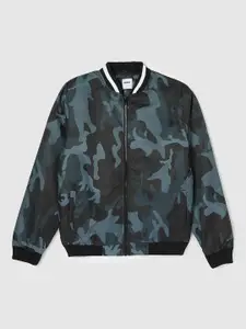 max Boys Camouflage Polyester Crop Bomber Jacket