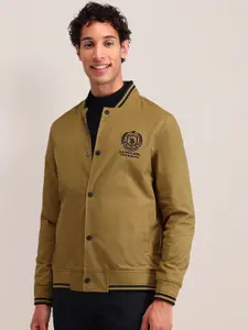 U.S. Polo Assn. Men Brand Logo Polyester Reversible Varsity Jacket