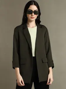 DL Woman Notched Lapel Front Open Blazers