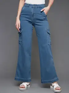 Miss Chase Women Wide Leg High-Rise Stretchable Jeans