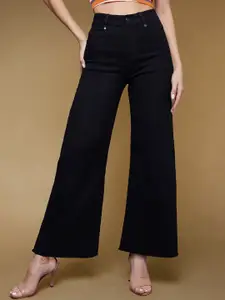Miss Chase Women Wide Leg High-Rise Stretchable Jeans
