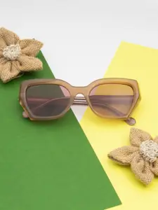 Ted Smith Women Square Sunglasses with UV Protected Lens ANGELICA_C3-BROWN