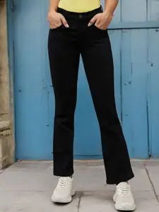 DOLCE CRUDO Women Bootcut High Rise Clean look Regular Stretchable Denim Jeans