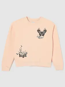max Girls Graphic Printed Sweatshirt