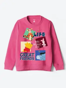 YK Disney Girls Graphic Printed Round Neck Sweatshirt
