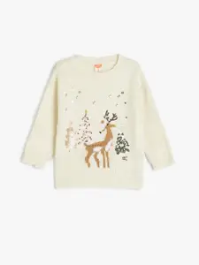 Koton Girls Embroidered Embellished Pullover