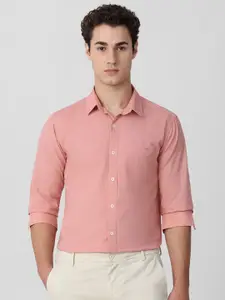 Mufti Men Spread Collar Solid Cotton Slim Fit Casual Shirt