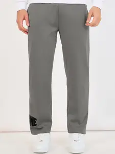 Styli Typography Embroidered  Open Hem Relaxed Fit Track Pants