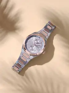 French Connection Men Patterned Dial & Stainless Steel Bracelet Analogue Watch FCH03RTM