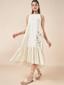 AKKRITI BY PANTALOONS Sleeveless Flounce A-Line Dress