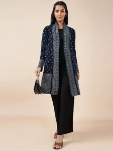 RANGMANCH BY PANTALOONS Ethnic Motifs Printed Longline Acrylic Shrug