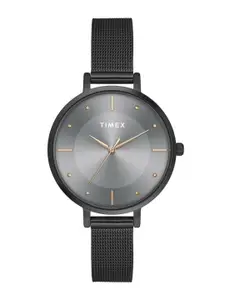 Timex Women Brass Embellished Dial & Stainless Steel Straps Analogue Watch TWEL155SMU12