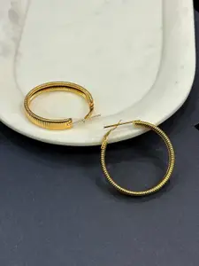 Niska Gold-Plated Stainless Steel Circular Hoop Earrings