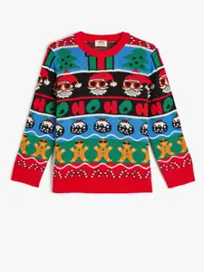 Koton Boys Round Neck Ethnic Motifs Printed Long Sleeves Pullover