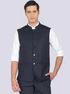 BAESD Mandarin Collar Satin Nehru Jacket