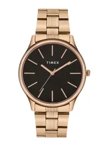 Timex Men Brass Embellished Dial & Stainless Steel Straps Analogue Watch TWTG73SMU04
