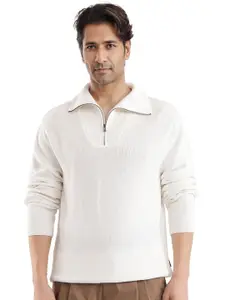 RARE RABBIT Men Ribbed Long Sleeves Pullover Sweaters