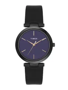 Timex Women Brass Dial & Leather Straps Analogue Watch TWEL118SMU02