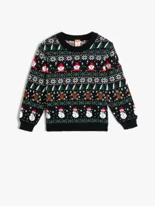 Koton Boys Printed Round Neck Long Sleeves Pullover Sweaters