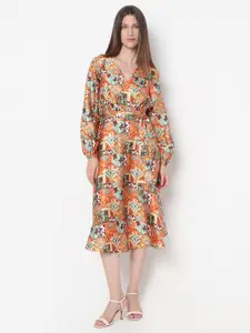 Vero Moda Women Floral Printed Fit & Flare Midi Dress