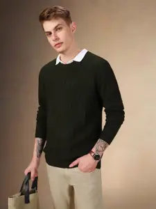 Dennis Lingo Men Acrylic Round Neck Long Sleeves Pullover Sweater