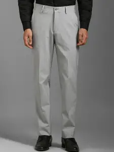 Louis Philippe Men Textured Slim Fit Flat Front Formal Trousers