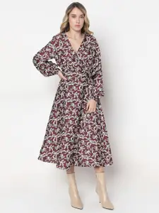 Vero Moda Women Floral Print Fit & Flare Midi Dress