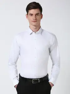 Peter England Men Spread Collar Micro Ditsy Printed Cotton Slim Fit Casual Shirt