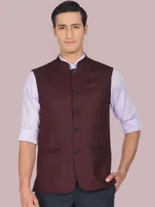 BAESD Mandarin Collar Satin Nehru Jacket