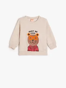 Koton Boys Printed Round Neck Pullover Sweatshirt