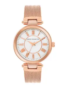 French Connection Women Embellished Dial SS Bracelet Style Straps Analogue Watch FCW14RGM