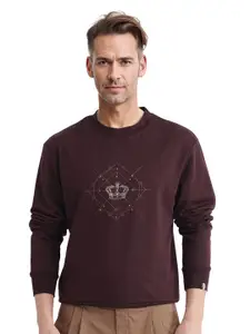 RARE RABBIT Men Printed Pullover Cotton Sweatshirt