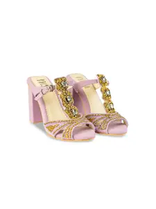 House of Prisca Women Embellished Party Block Sandals
