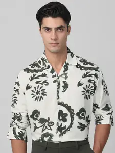 Mufti Men Cuban Collar Floral Printed Relaxed Fit Casual Shirt