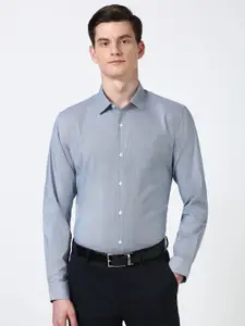 Peter England Men Spread Collar Vertical Striped Slim Fit Casual Shirt