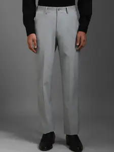 Louis Philippe Men Textured Regular Fit Mid-Rise Formal Trousers