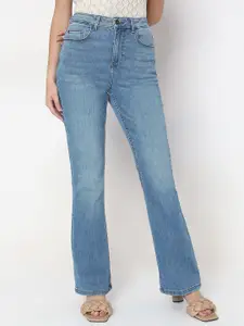 Vero Moda Women Flared High-Rise Light Fade Stretchable Jeans