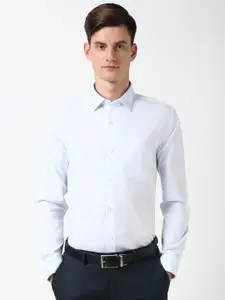 Peter England Elite Men Spread Collar Checked Cotton Formal Shirt