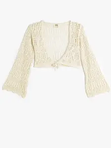 Koton Girls Self Design Long Sleeves Sweater