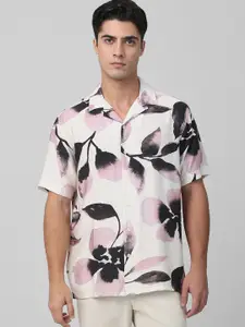 Mufti Men Cuban Collar Floral Printed Relaxed Fit Casual Shirt