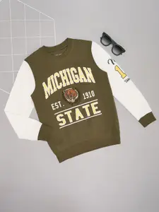 Pantaloons Junior Boys Typography Printed Pure Cotton Long Sleeves Sweatshirt