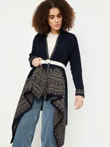 max Printed Open Front Longline Shrug