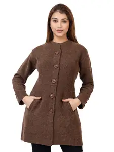 TWENTY ME Women Self Design Cable Knit Longline Cardigan Sweater