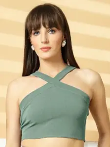 Oomph! Women Halter Neck Sleeveless Crop Top