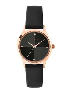 Timex Women Brass Embellished Dial & Leather Straps Analogue Watch TWTL87SMU03