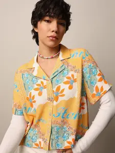 ONLY Women Cuban Collar Floral Printed Casual Shirt