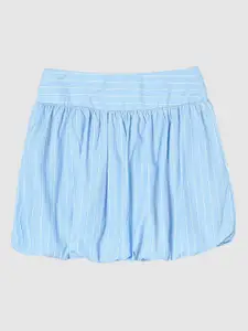 max Girls Striped Pure Cotton Balloon Mini Skirts